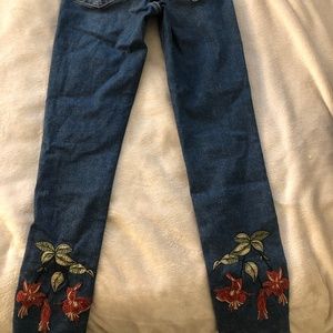 Top Shop Petite Embroidered Jeans